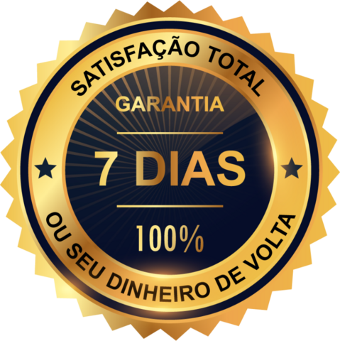 Selo de garantia de satisfação total — 7 dias, 100% do dinheiro de volta